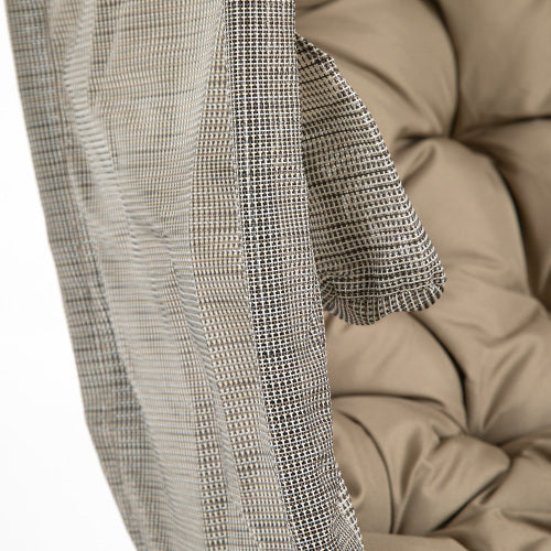 Outsunny Hanging Egg Chair – Folding Swing with Cushion & Stand, Khaki