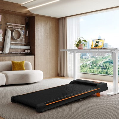 Folding Under Desk Walking Pad Treadmill With Adjustable Incline, 1-6 Km H Low Noise For Home  Office, LED Display, Magnetic Remote Control, Transport Wheels  Plug, Black.