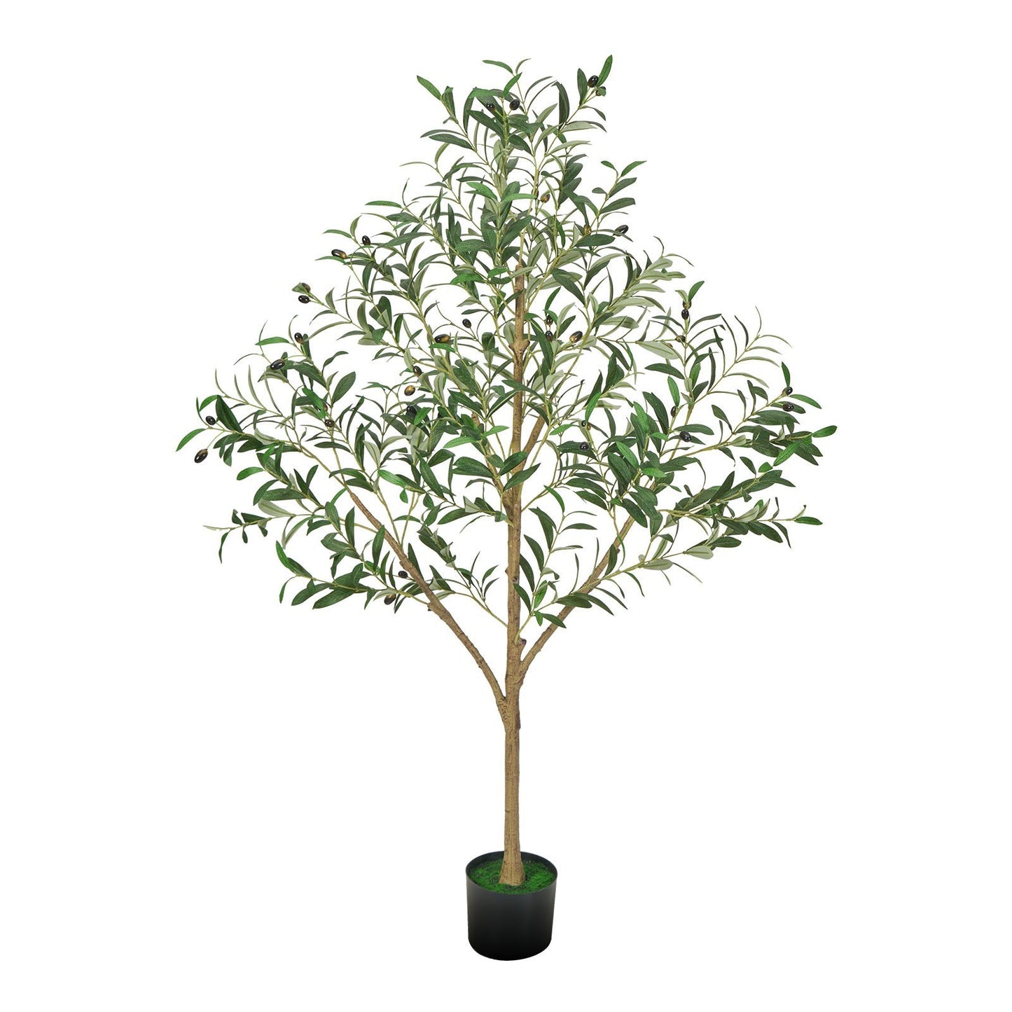 Artificial olive tree with green leaves on a white background. 24BIZHUB