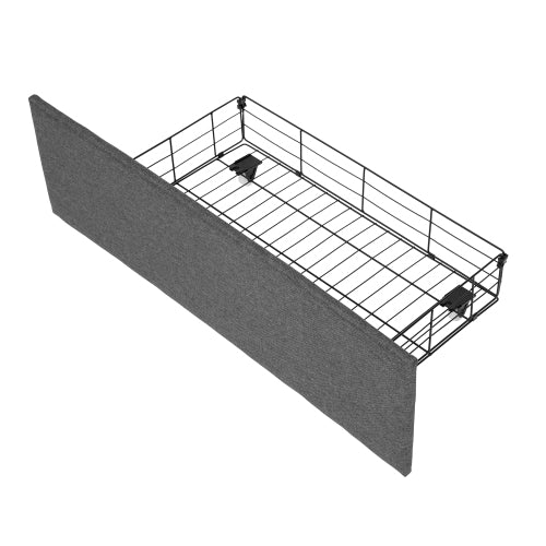 Grey 4ft6 Linen Upholstered Bed with 4 Storage Drawers, LED Lighting & USB/Type‑C Charging