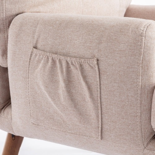 Lounge Chair with Footrest – 5-Stage Adjustable Tiltable Chair with Side Pockets