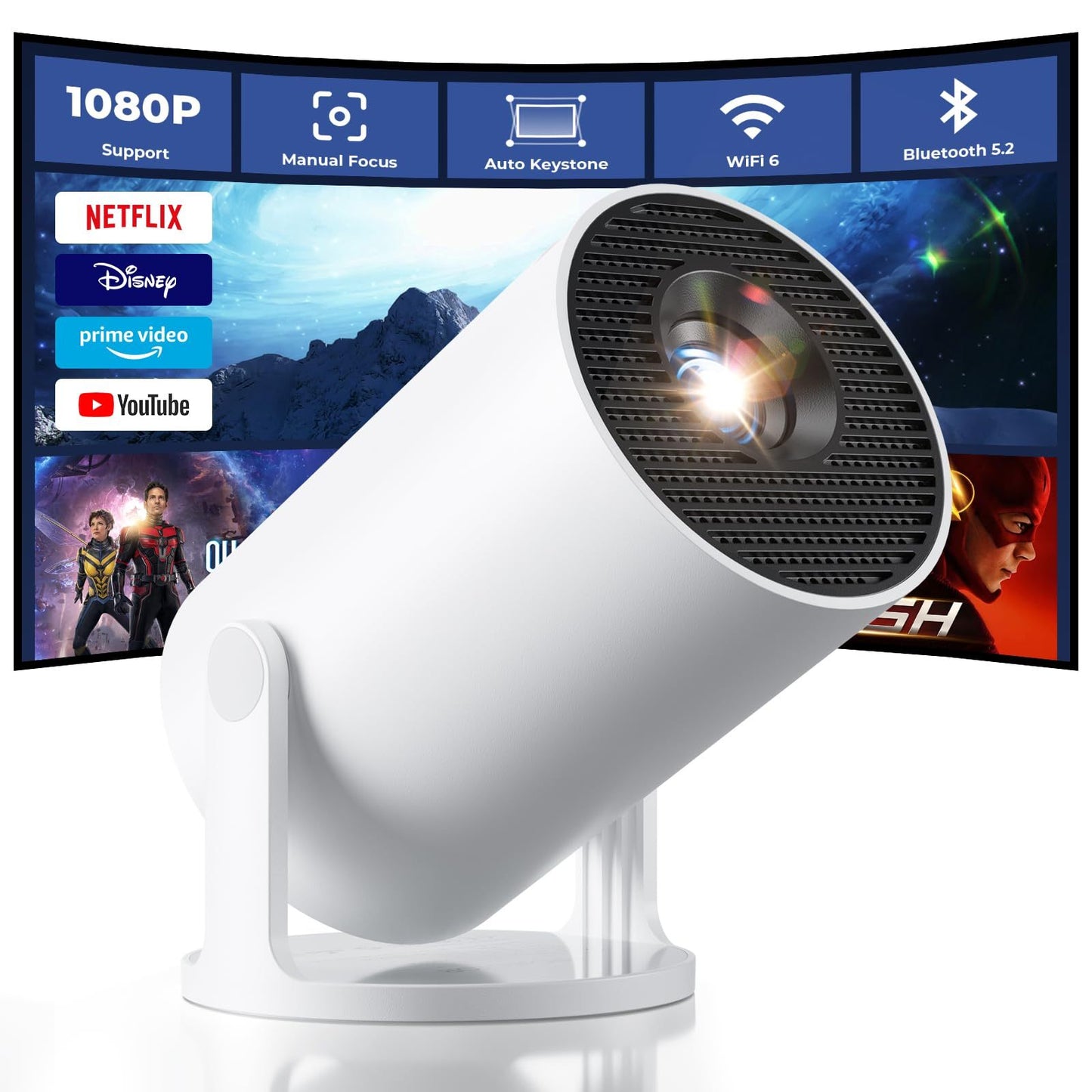 Portable Smart Projector – Compact HD Home Entertainment