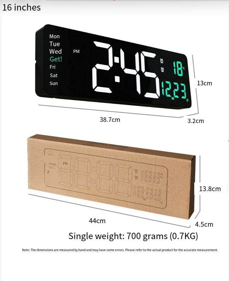 UK 16-inch LED Digital Clock With Battery