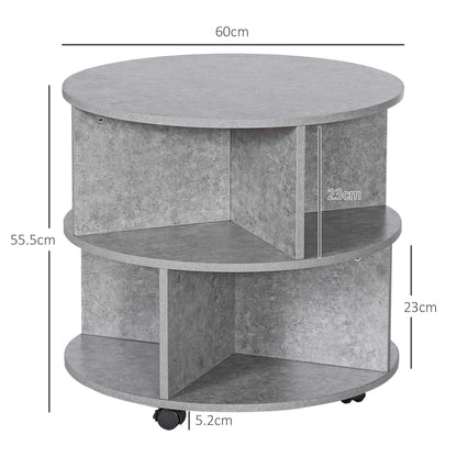 Amali Coffee Table with Wheels – Cement Colour
