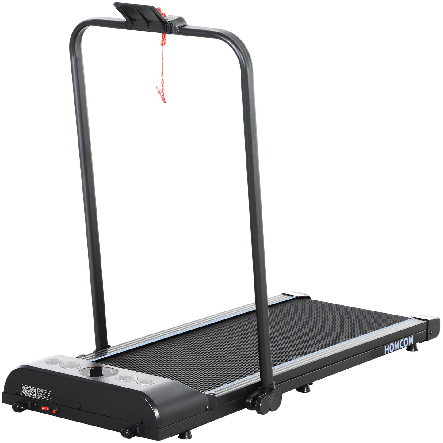 Foldable Walking Treadmill, With LED Display And Wheels, For Home, Office, Gym, Blue