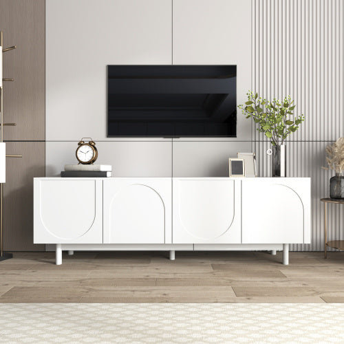 Modern Black TV Cabinet  175 X 38 X 56 Cm, Adjustable Shelves, Lightweight Lowboard TV Furniture In Luxury Style