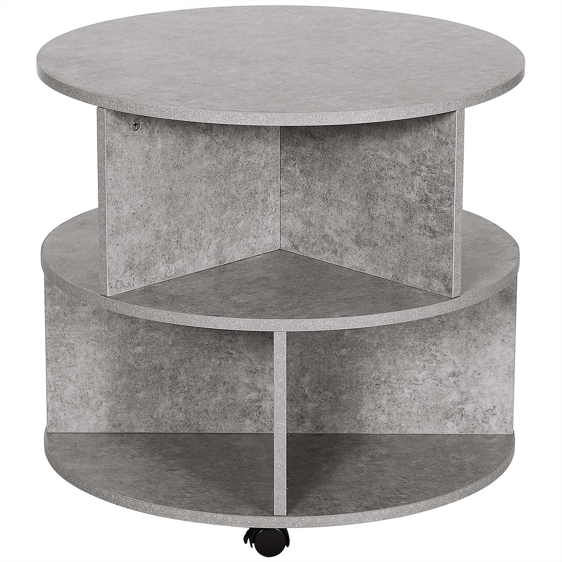 Amali Coffee Table with Wheels – Cement Colour