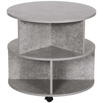Amali Coffee Table with Wheels – Cement Colour
