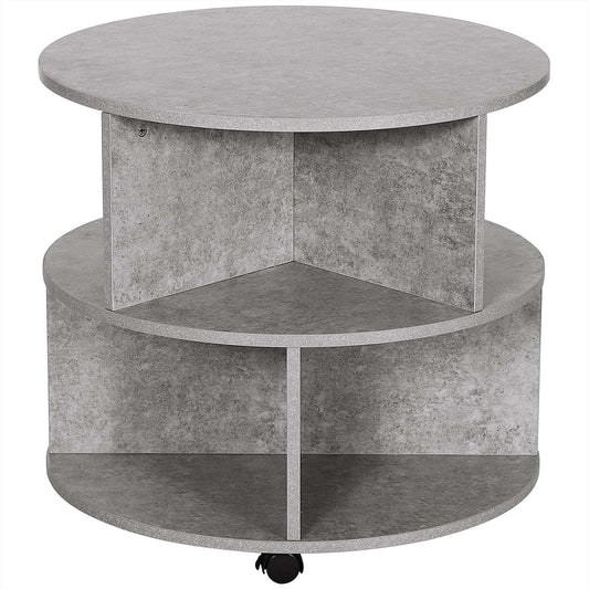 Amali Coffee Table with Wheels – Cement Colour