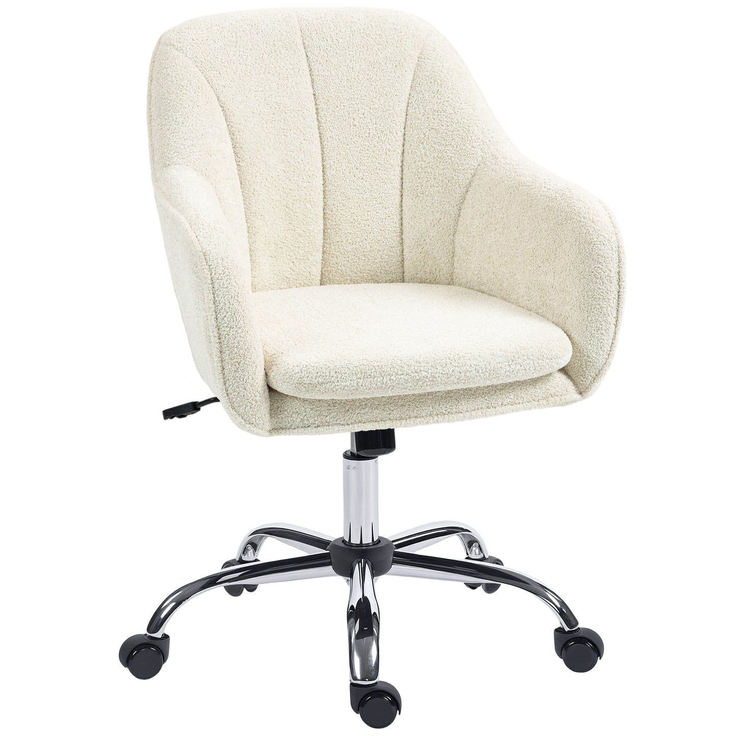 Velvet-Feel Office Chair - Beige