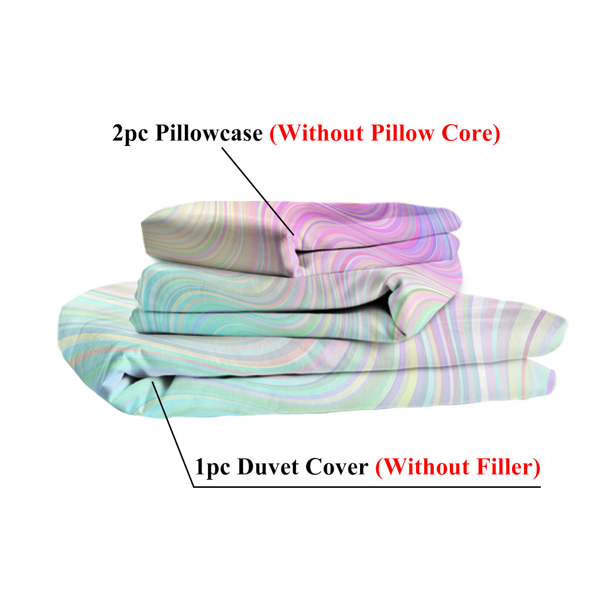 Rainbow Ombre Glitter Duvet Cover Set