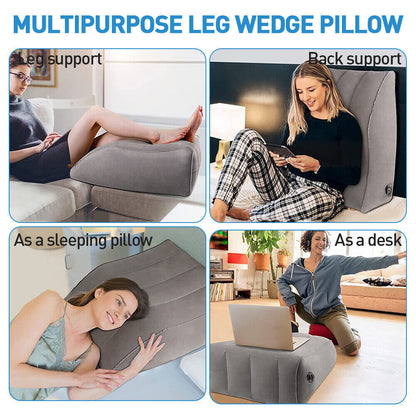 Inflatable Leg Elevation Wedge Pillow – Grey