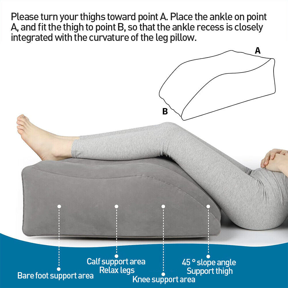 Inflatable Elevation Wedge Leg Foot Rest Raiser Support Pillow Cushion With