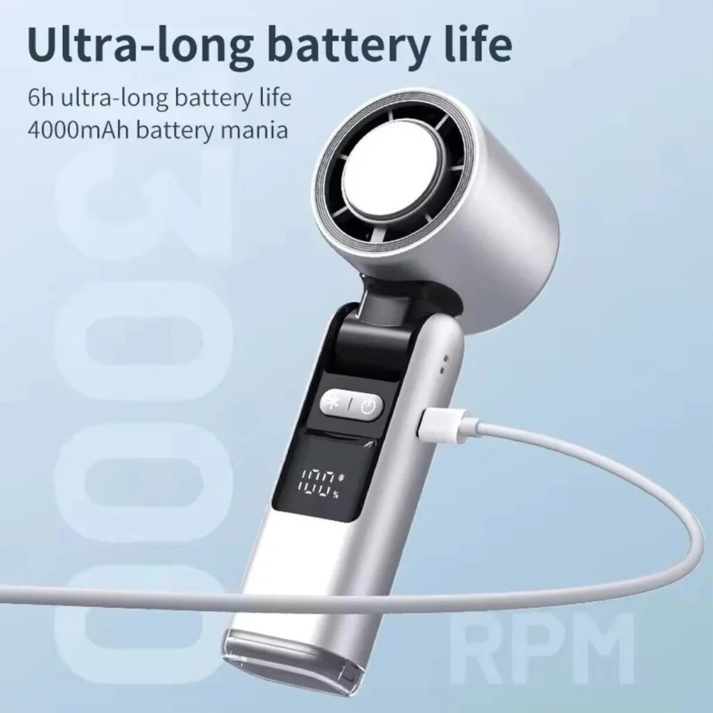 Violent Ice Cooling Fan Handheld Portable Fan Rechargeable Speed Ice Cooling. Handheld Small Fan High Speed Folding Neck Type Fan Random Color - 24BIZHUB