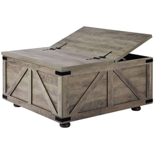 Farmhouse Lift‑Top Coffee Table with Hidden Storage – White Wood