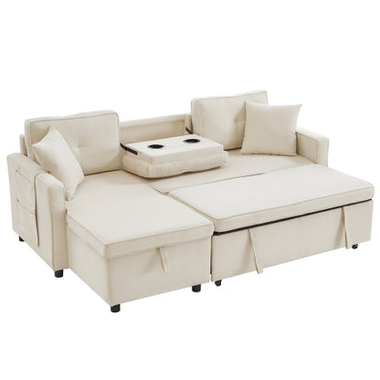 L‑Shaped Pull‑Out Sofa bed with Storage & USB