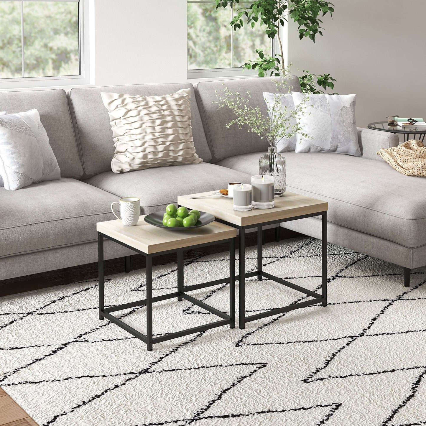 Astro coffee table | Oak Nest of 2 Coffee Tables