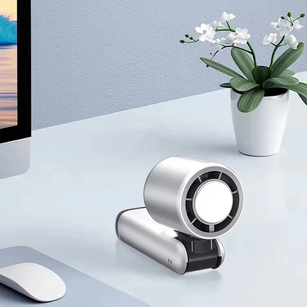 hand-held small fan has smart LED screen that displays the remaining battery life and real-time gear.UK- 24BIZHUB