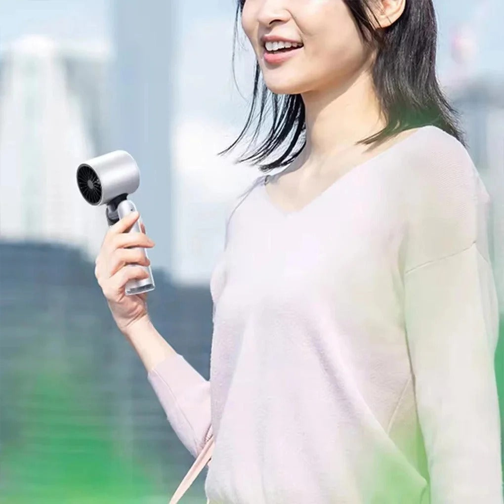 Portable Handheld Turbo Fan 4000mAh USB Rechargeable, Personal Hand Held fans 5 Gear Wind, Battery Operated Up to 12 Working Hours.