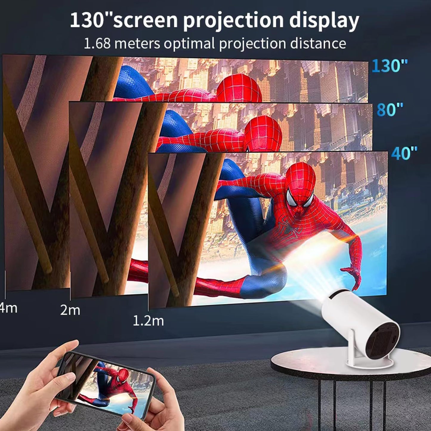 Portable Smart Projector – Compact HD Home Entertainment