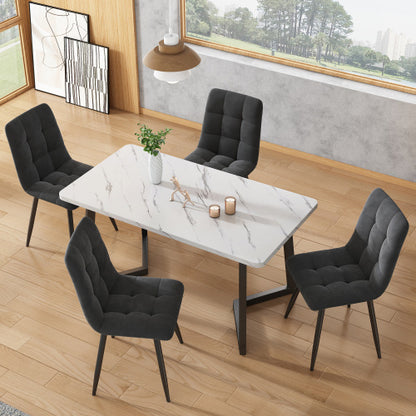 Aura Velvet Dining Chairs – Set of 4 (Dark Grey)