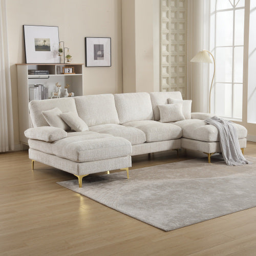 GOMYWAY U‑Shaped Modular Sofa with Double Chaise