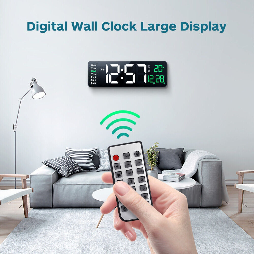 UK 16-inch LED Digital Clock With Battery