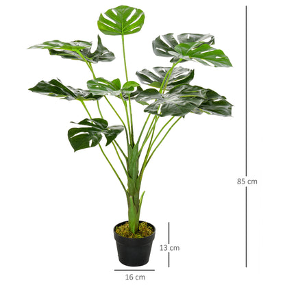 Decorative Artificial Monstera Plants In Pot Fake Plants For Home Indoor Outdoor Decor, 85cm