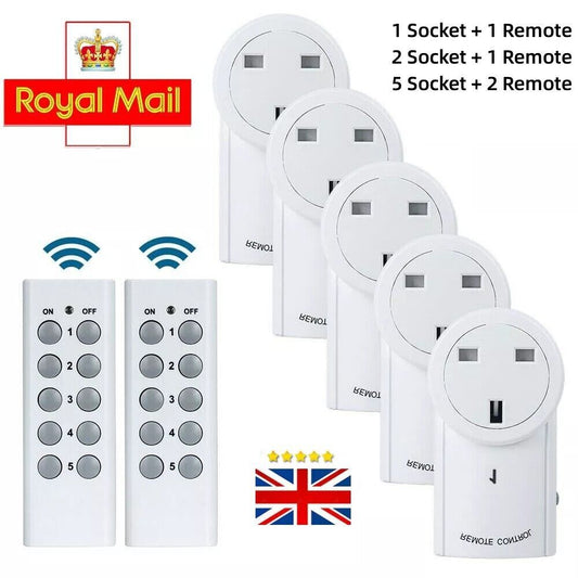 Remote Control Socket 5 Sockets 2 Remote Controls