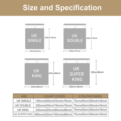 Kids’ Colourful Cat Print Duvet Cover Set – 3‑Piece