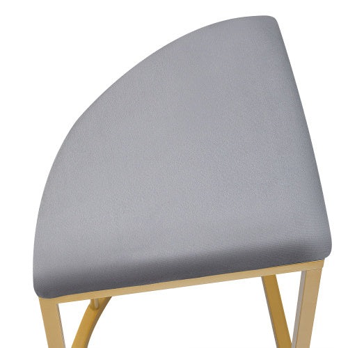 Dining Group, Set, With Dining Table, 4 Small Stools And 2 Large Stools, Kitchen Dining Table Set Made Of Steel Frame, Modern White And Gold, 140x70x76cm, Load Capacity 120 Kg