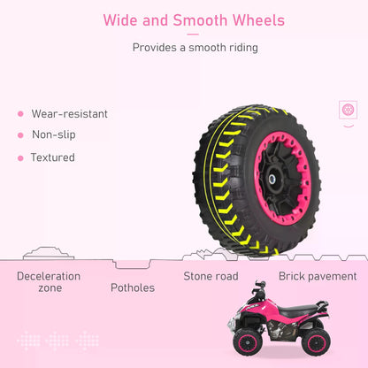 Pink 4‑Wheel Ride‑On Toy Motorcycle for Toddlers (18–36 Months)