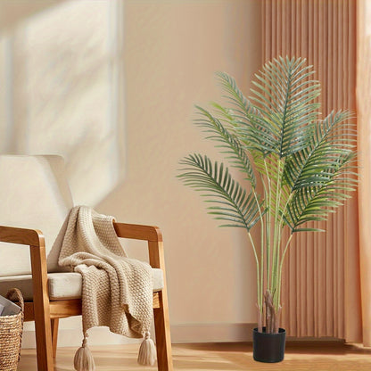 Artificial Palm Tree | Realistic Tall Faux Tropical Plant for Indoor Home Decor, Office & Living Room