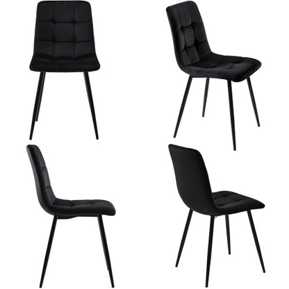 Aura Velvet Dining Chairs – Set of 4 (Dark Grey)