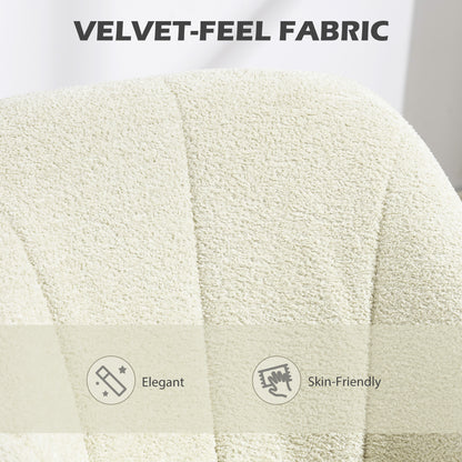 Velvet-Feel Office Chair - Beige