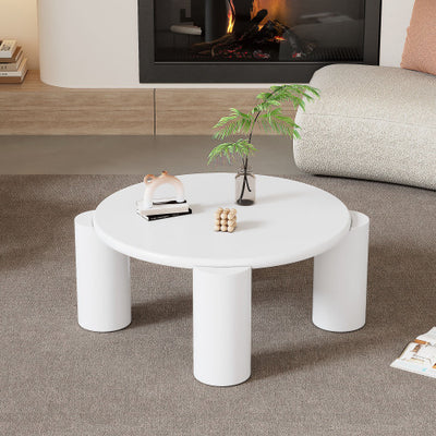 Atlas coffee table |White Round Wooden