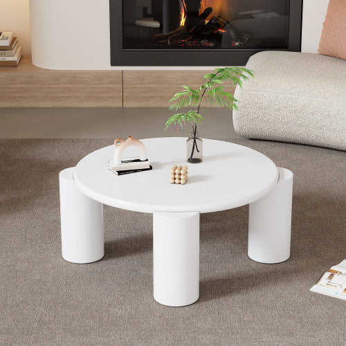 Atlas coffee table |White Round Wooden