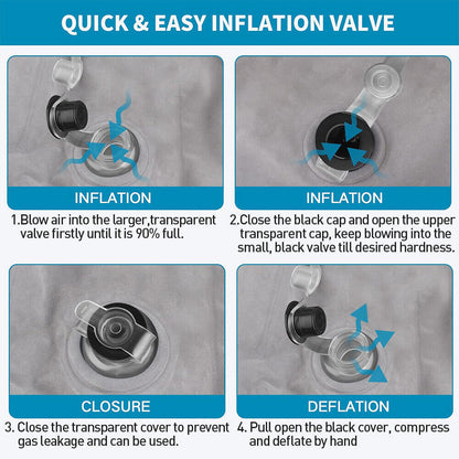 Inflatable Leg Elevation Wedge Pillow – Grey