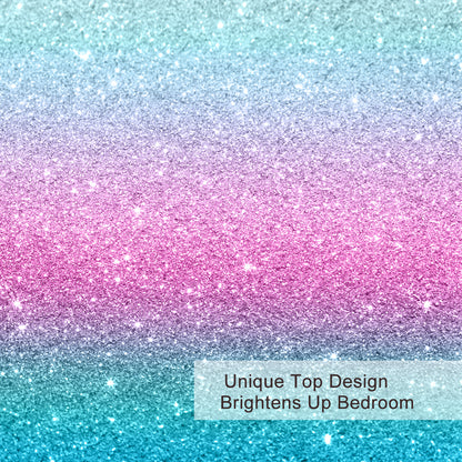 Rainbow Ombre Glitter Duvet Cover Set – 3‑Piece