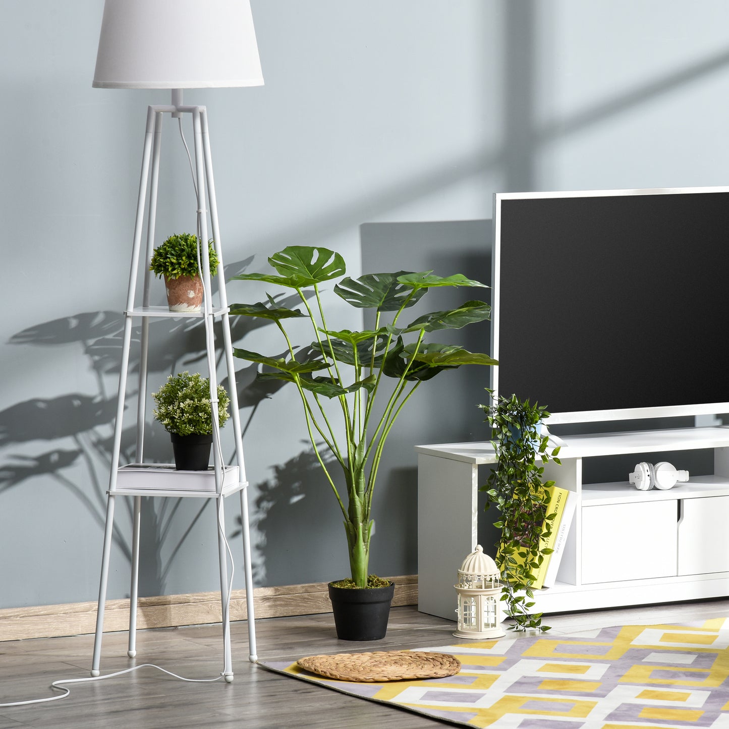 Decorative Artificial Monstera Plants In Pot Fake Plants For Home Indoor Outdoor Decor, 85cm