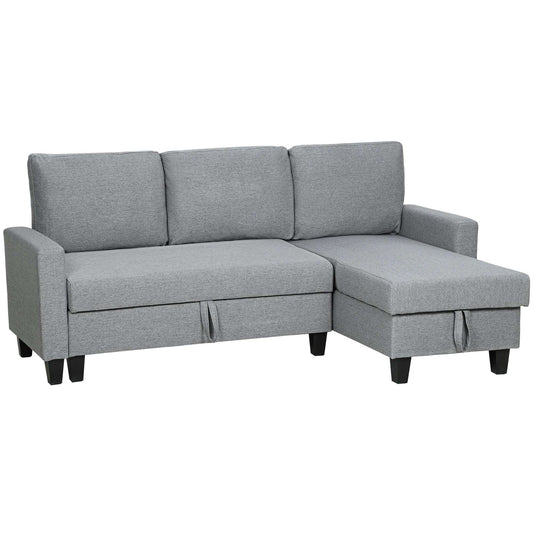Three-Seater Storage Sofa Bed - Grey