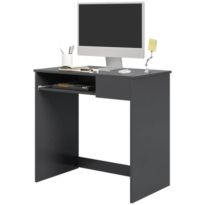 Compact Computer Desk With Keyboard Tray And Drawer, Study Desk, Writing Desk For Home Office, Grey