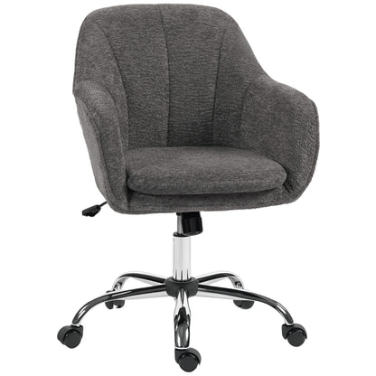 Velvet-Feel Office Chair - Grey